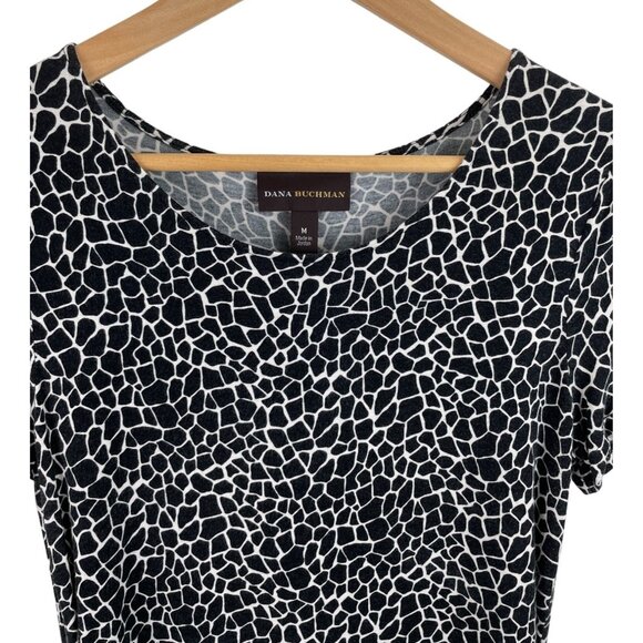 Dana Buchman Womens Size Medium Animal Print Ruched Sides Tunic Blouse - Picture 3 of 8
